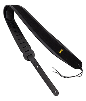 Fretz Premium Padded Leather Adjustable Guitar Strap (Black)