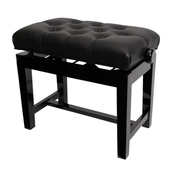 Crown CPB-51-BLK Deluxe Frame Tufted Height Adjustable Piano Stool