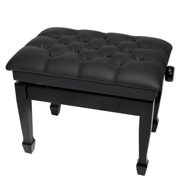 Crown CPB-H301-BLK Deluxe Tufted Hydraulic Height Adjustable Piano Bench