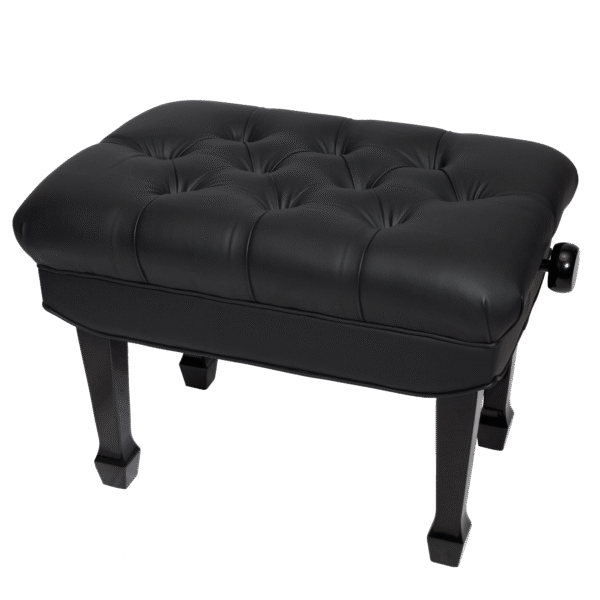 Crown CPB-H501-BLK Premium Skirted & Tufted Hydraulic Height Adjustable Piano Bench