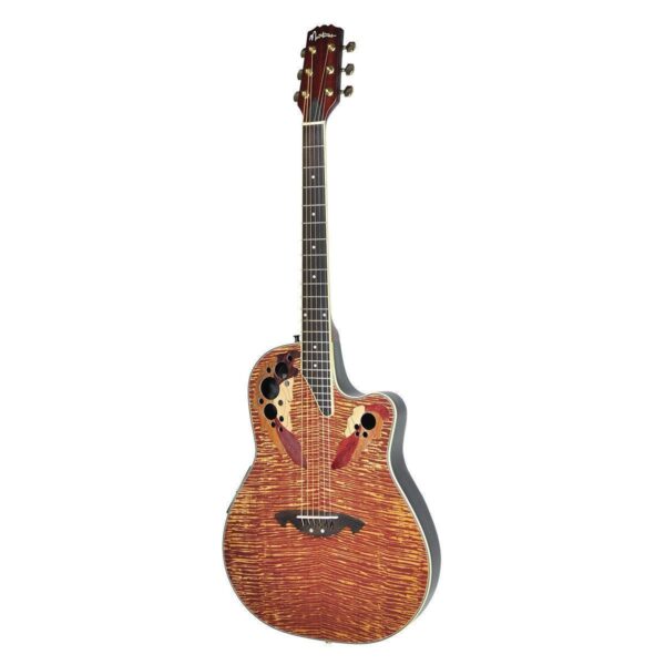 Martinez MRC-63-NGL 'Flame Finish' Acoustic-Electric Roundback Cutaway Guitar in Nature Gloss