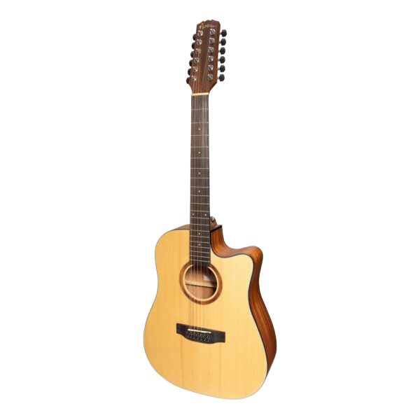 Martinez MNDC-1512-SOP 'Natural Series' Spruce Top 12-String Acoustic-Electric Dreadnought Cutaway Guitar