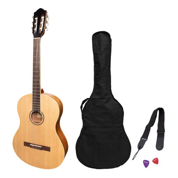 Martinez 'Slim Jim' Student Classical Guitar Pack with Built In Tuner