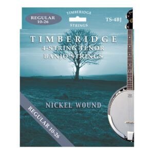 Timberidge TS-4BJ Regular Tension Nickel Wound 4-String Tenor Banjo Strings (10-26)